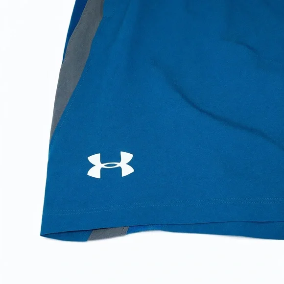 Under Armour HeatGear Men’s Athletic Shorts 3XL Blue Gray 8” Inseam Performance - Picture 3 of 6